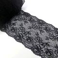 1m elastische Spitzenborte 100x16cm Spitzenband Spitze Lace Polyester schwarz