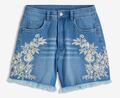 Jeans-Shorts mit hohem Bund Gr. 36 Hellblau Damenshorts Bermuda Kurz-Hose Neu