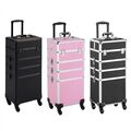 4 in 1 Kosmetikkoffer Alu Schminkkoffer Friseurkoffer Make up Koffer Trolley  