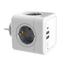 PowerCube 2x USB + Type C Original Steckdosenwürfel Reiseadapter 4x Steckdose DE