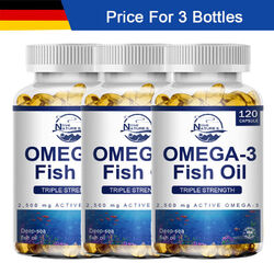 Omega 3 6 9 2160 mg - 360 Kapseln Fischöl hochdosiert Fettsäuren EPA DHA Vitamin