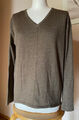 ESPRIT Feinstrick-Pullover mit V-Ausschnitt, Gr. S, Farbe Taupe 