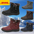 Damen Winter Wasserdicht Schneeschuhe Warm Stiefel Stiefeletten Flache Boots DER