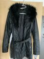 Leder Jacke Mit Fellimitat Kragen M