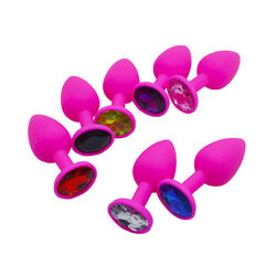 Plug butt silicona Anal Crystal Jewelry Beads tapon rosa pink