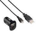 Hama KFZ Lader USB Ladegerät Micro-USB-Kabel 12V Adapter für Navi MP4 MP3 Player