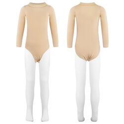 Kinder Mädchen Training Ballettanzug Trikot Mit Hose Kostüm Activewear Langarm