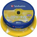 25 Verbatim leere DVD + RW wiederbeschreibbar 4x 120 Minuten DVD SERL Discs Spindel 43489