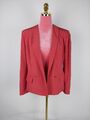 Blazer Vintage Jacke Gr. 38 M rot glänzend retro Taschen Knöpfe Schulterpolster 