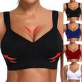 Damen Seamless Sport BH Bustier Push Up Ohne Bügel Unterwäsche  Gym Yoga Bra Top