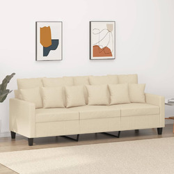 Sofa 3-Sitzer Loungesofa Couch Wohnzimmersofa Designsofa Creme Stoff