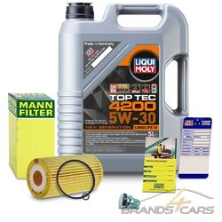 MANN ÖLFILTER+5L LIQUI MOLY TOP TEC 4200 5W-30 FÜR VW PASSAT 3B 3BG 1.9 2.0 # # # INKL. ÖLABLASS-SCHRAUBE MIT DICHTRING # # #