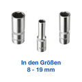 Stecknuss Steckschlüssel Nüsse Sechskant 6 Kant 3/8" lang CR-V versch. Größen