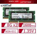 Crucial 16GB 8GB 4G 2G DDR3L 1600MHz PC3L-12800S 204Pin sodimm Laptop RAM LOT DE