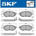 1x ORIGINAL® Skf VKBP 80555 A Bremsbelagsatz, Scheibenbremse Vorne, inkl.