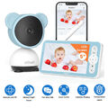 Babyphone mit Kamera 5 Zoll LCD Video Babyphone Gegensprechfunktion Nachtsicht