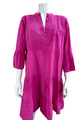 Zwillingsherz pink beerig Tunika Kleid Volant Stickerei Lochmuster 38 40 42