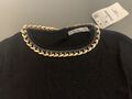 NEU Zara Knitwear schönes Shirt schwarz Gr. M Kette gold 3/4 Arm 36 38