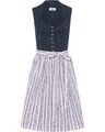 Almsach Dirndl midi Dirndl Schneewittchen-Ausschnitt Jacquard-Muster NEU