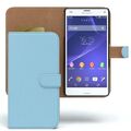 Tasche für Sony Xperia Z3 Compact Flip Case Schutz Hülle Cover Hellblau