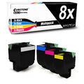 8x Toner XXL ersetzt Lexmark 80C2SC0 80C2SK0 80C2SM0 80C2SY0 802SK - 802SY