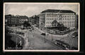 AK Halle a. d. Saale, Hotel Goldene Kugel am Riebeckplatz mit Strassenbahn 1940 