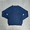 GANT Herren Wolle Pullover Langarm Gr. M Sweater Jumper Strickpullover 2215 Blau