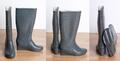 2868 graue gummistiefel mit keilabsatz gr 39