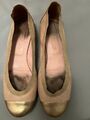 Pretty Ballerina  Gr. 42 Beige / Gold Leder  gerne getragen