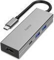 Hama USB-C 3.2 Hub Multiport 4 Ports 2x USB-A USB-C HDMI Power-Delivery ALU 4K