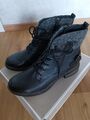 TAMARIS Combat Stiefel Boots Gr 39 Schwarz Damen Leder