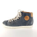 Paul Green Sneaker Damen Gr. DE 36 UK 3,5 Blau Braun Leder Mid Top Schuhe