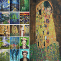 Klimt Monet Künstler Schal Van Gogh Frida Kahlo Webschal Stola Halstuch Fransen