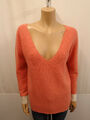 CASHMERE SISTERS Pullover Gr.M 38 100% Kaschmir V-Ausschnitt Koralle Orange