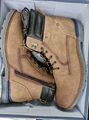 AM SHOE Herren Schnürboots  Schuhe Stiefel  Reißverschluß Braun  Gr. 44