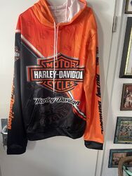 Hoodie Harley Davidson Motorcycles Neu XXL Orange/Schwarz