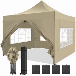 Pavillon 3x3m Faltpavillon Pop Up Wasserdicht Partyzelt Gartenzelt UV Schutz 50+