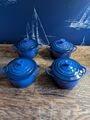 Le Creuset 8 Unzen Zierliche Runde Kasserolle 4" Mini Cocotte Marineblau Backform