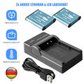 2Pack 1200mAh Akku & Charger Für Olympus TOUGH-6010 SP-800UZ STYLUS-9000 LI-50B