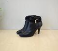 schicke Navyboot Echtleder High-Heel Stiefeletten Gr. 39