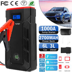 27000mAh Auto KFZ Starthilfe Jump Starter schnelles Ladegerät Booster Powerbank