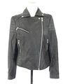 Barneys Originals Bikerjacke Clara schwarz Echtleder asymmetrischer Reißverschluss UK 10