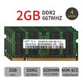 8GB 4x 2GB 667MHz PC2-5300S DDR2 200Pin Laptop Arbeitsspeicher RAM Für Samsung