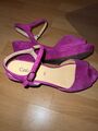 Schuhe von Gabor, gr.41, Beere, Pink, Keilabsatz, Lederschuhe, Leder