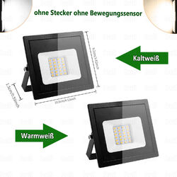 10W-1000Watt Strahler LED Fluter mit Bewegungsmelder/Stecker Außen Scheinwerfer