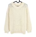 GANT Beige Gerippt Rundhals Pullover Größe L