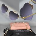 OMBRE Herz Sonnenbrille Purple Heart Thin Metall Rahmen XL SET  ELITE ZUCHT NEU