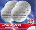 4 x Wilhelm CR2450 Lithium Knopfzelle Batterie 3V 600mAh ø24x5,0mm Blister