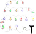 Solar Lichterkette Bulbs Colori Dauerlicht Blinklicht 20 LEDs Leuchte 380 cm GUT