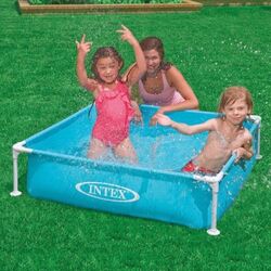 Intex Frame Pool Mini Kinderpool Planschbecken Schwimmbad 122x122x30cm Babypool